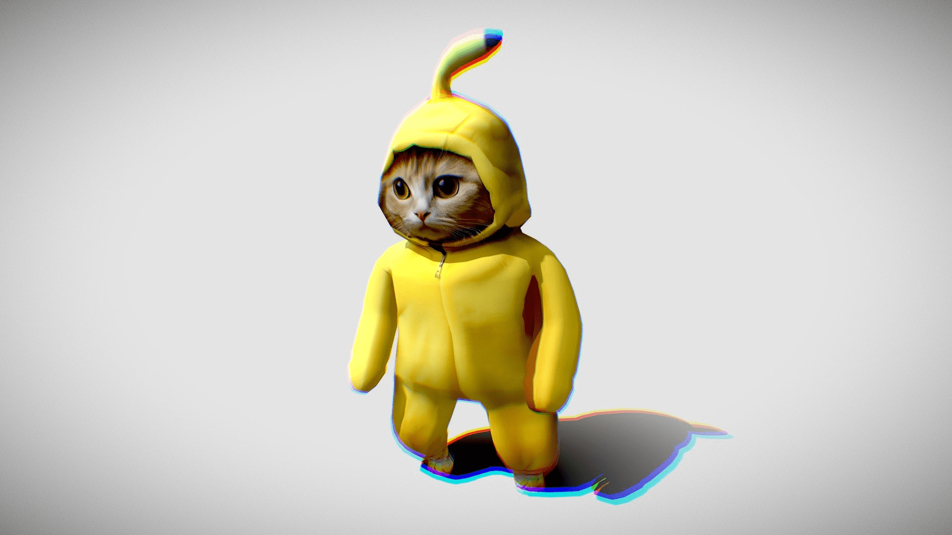 香蕉猫-快乐猫-FBX+搅拌机模型插图